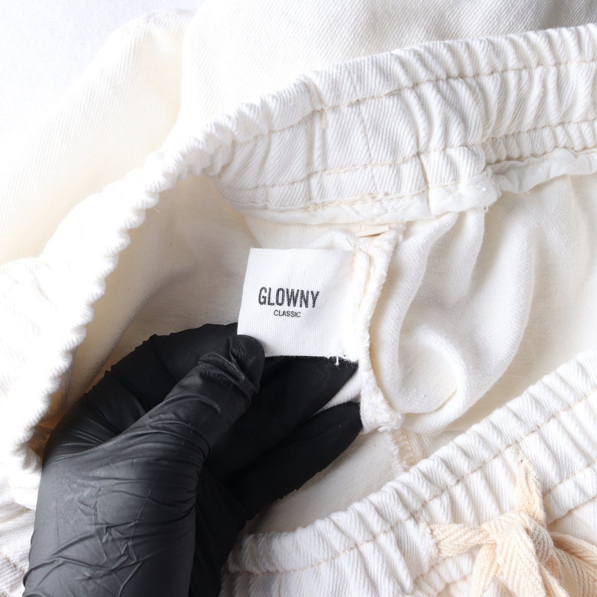 GLOWNY 글로니 아이보리 로고 밴딩 쇼츠 반바지 스웨트 쇼츠 M 상세 이미지 5