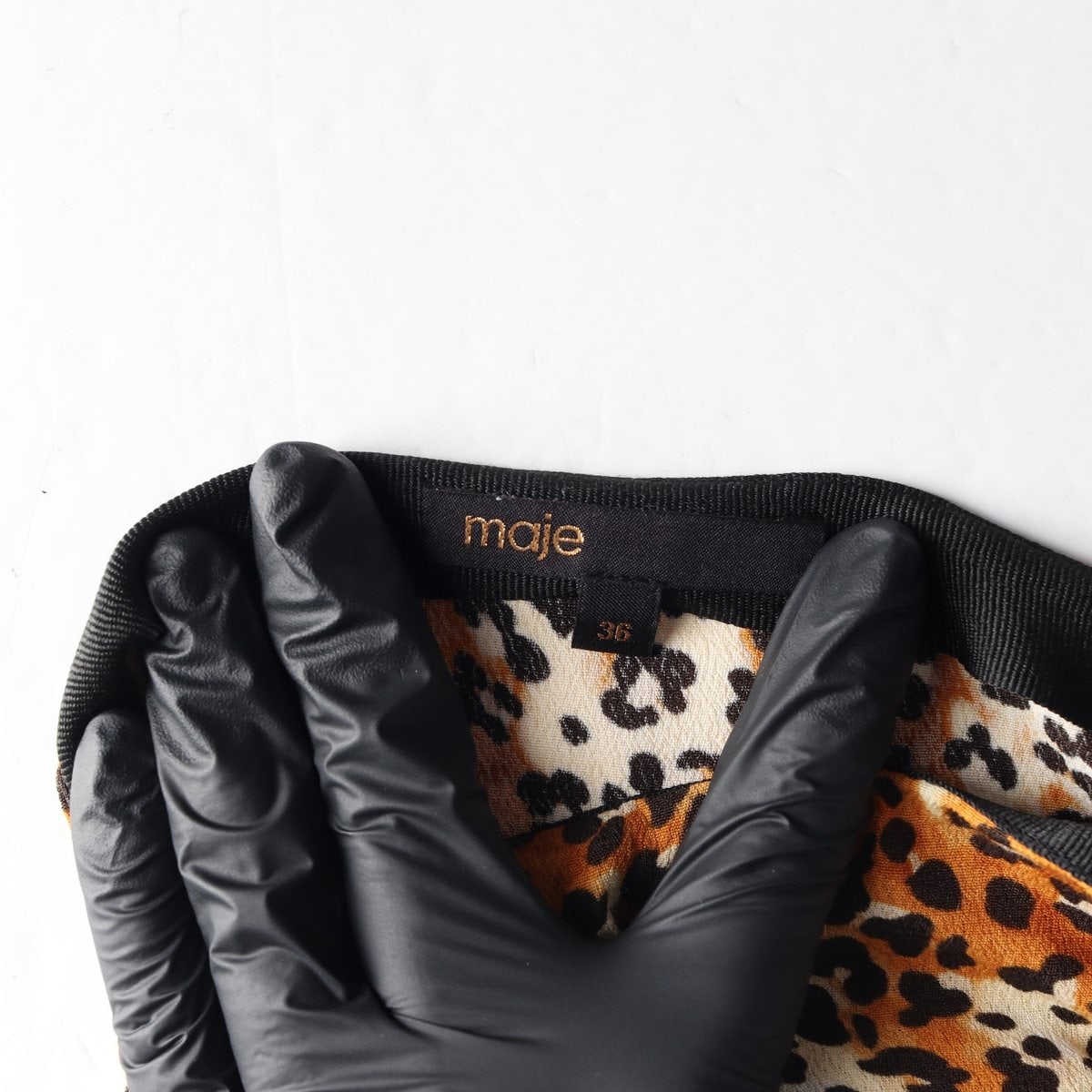 MAJE 마쥬 레오파드 슬릿 셔링 쉬폰 롱 스커트 치마  이미지 6