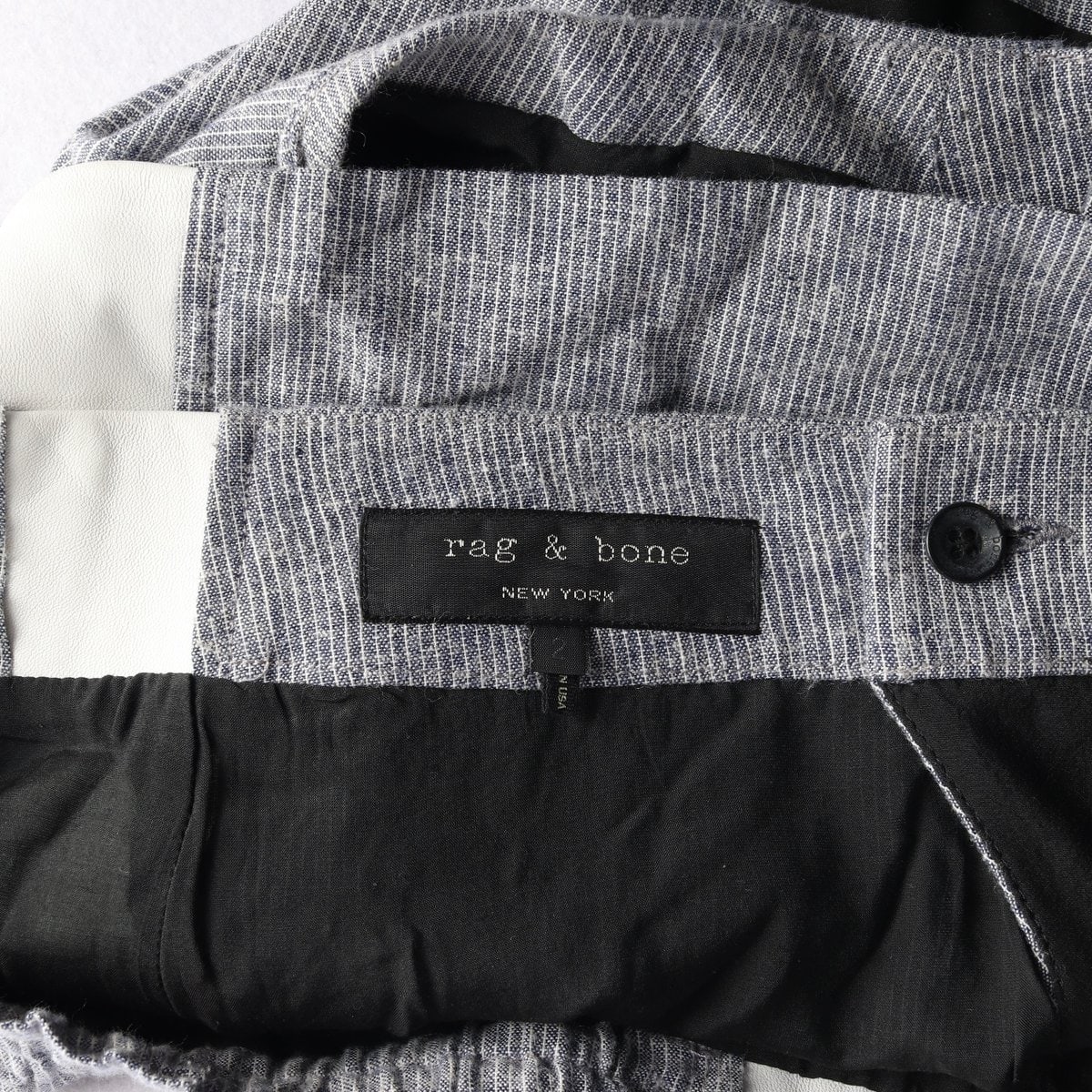RAG & BONE 랙앤본 린넨 그레이 쇼츠 뒷밴딩 반바지 팬츠 이미지 5