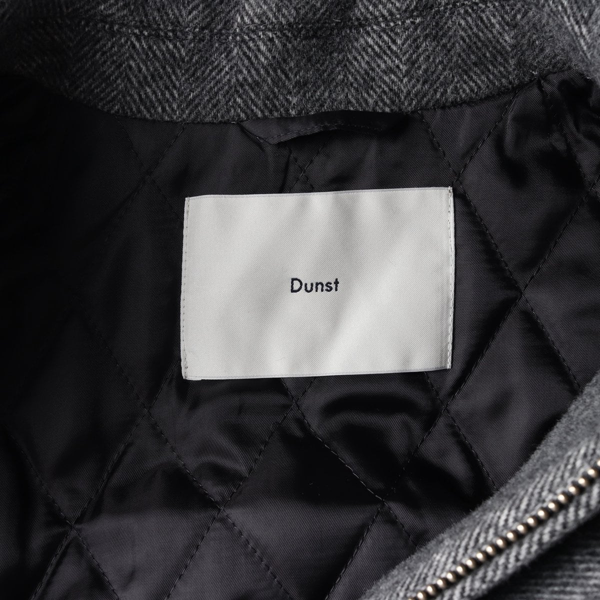 던스트 23FW 텍스쳐드 칼라 울 블루종 다크 그레이 헤링본 패디드 점퍼 재킷 상세 이미지 6