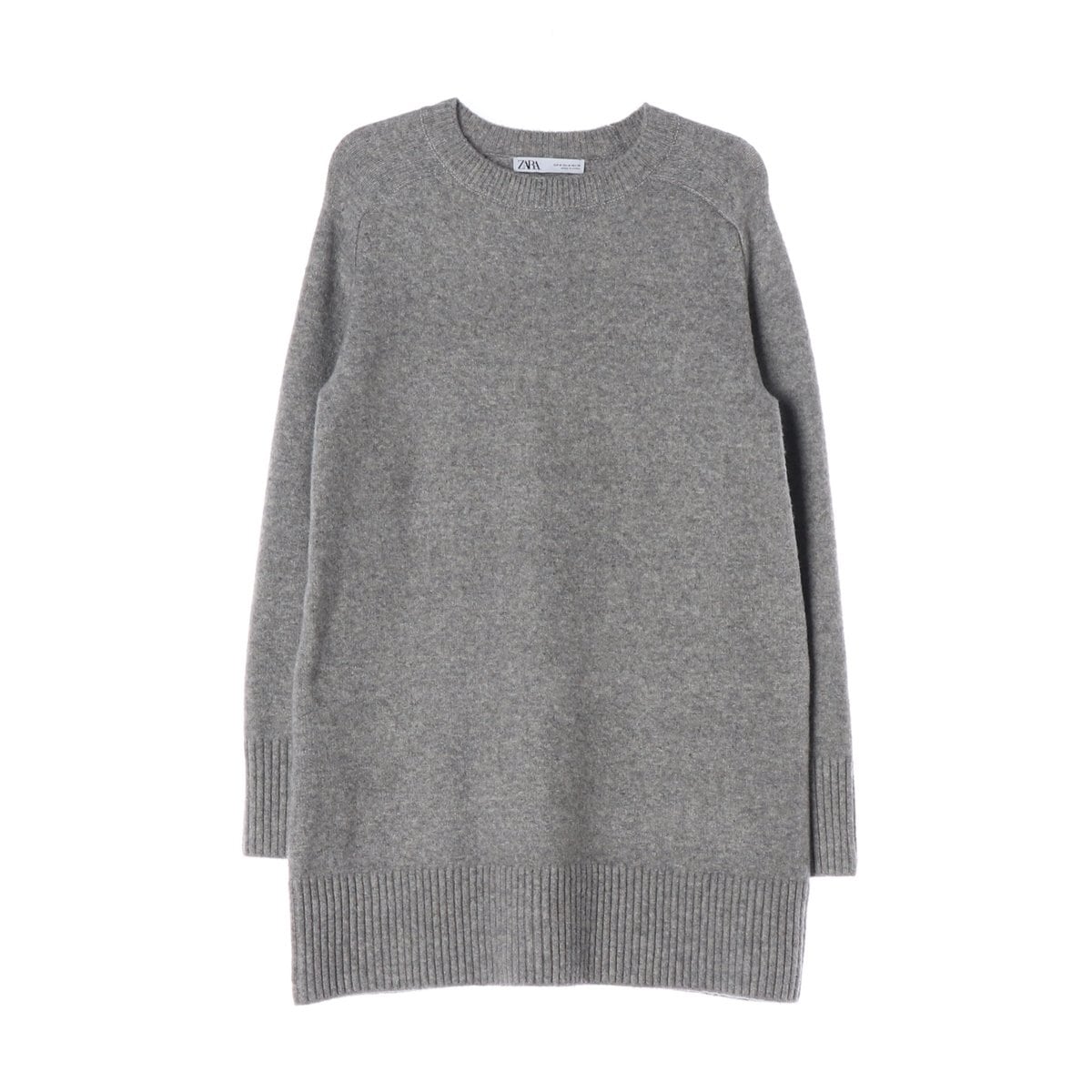ZARA 자라 그레이 오버핏 라운드 니트 원피스 M  상세 이미지 1