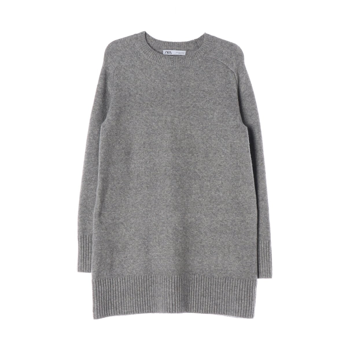 ZARA 자라 그레이 오버핏 라운드 니트 원피스 M  이미지 1