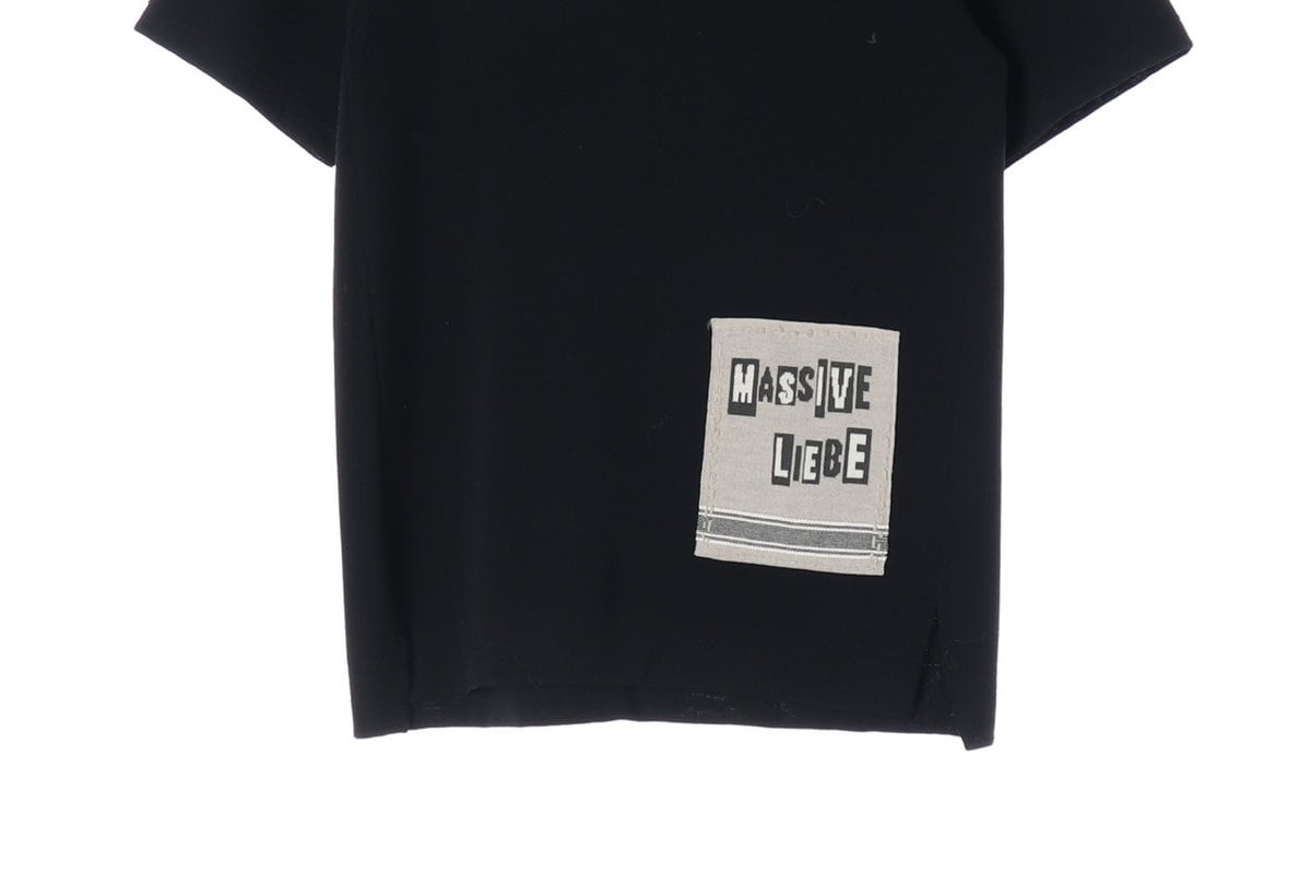 시스템 옴므 블랙 레터링 패치 반팔 니트 티셔츠 L 상세 이미지 4