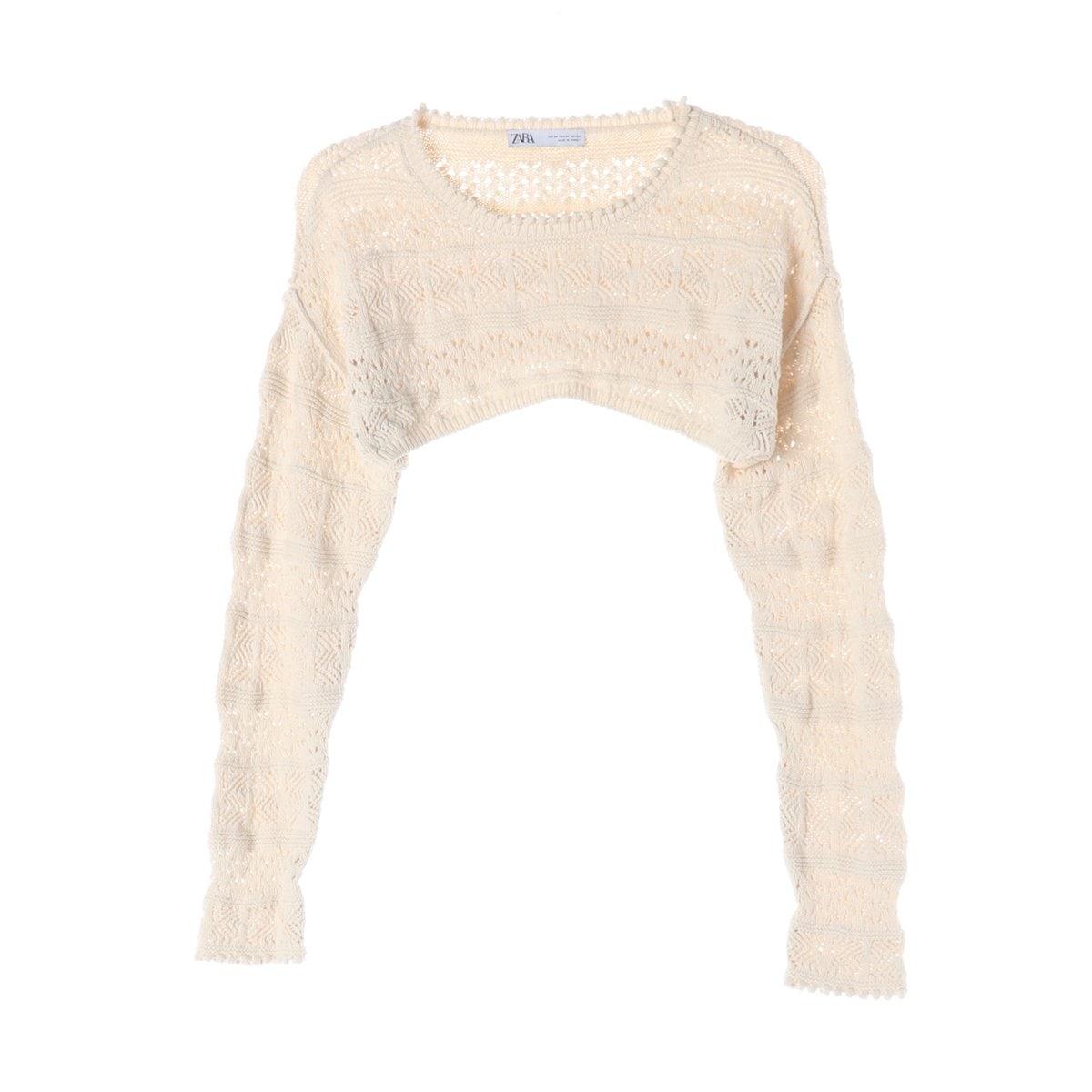 ZARA 자라 베이지 크롭 볼레로 긴팔 니트 M 이미지 1