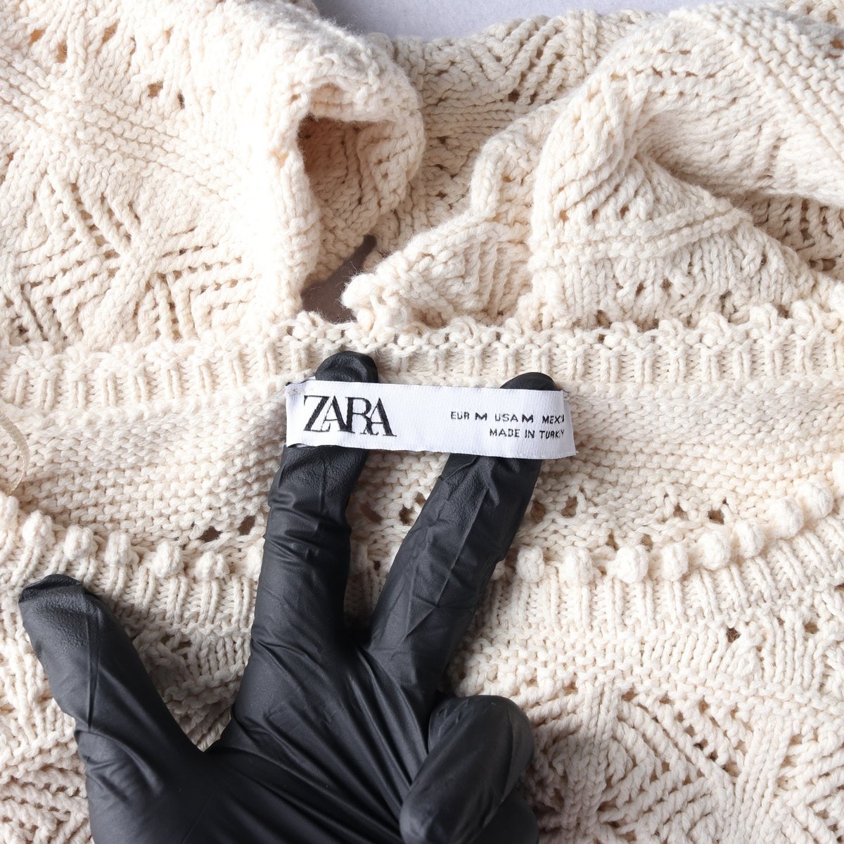 ZARA 자라 베이지 크롭 볼레로 긴팔 니트 M 이미지 5