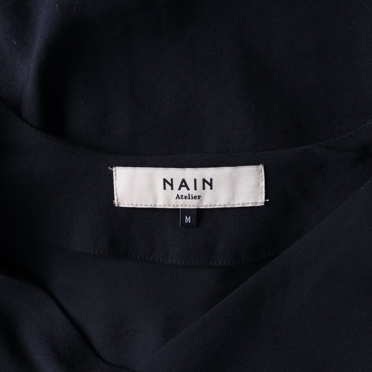 NAIN 나인 블랙 브이넥 핀턱 버튼 긴팔 원피스 드레스 M 이미지 6