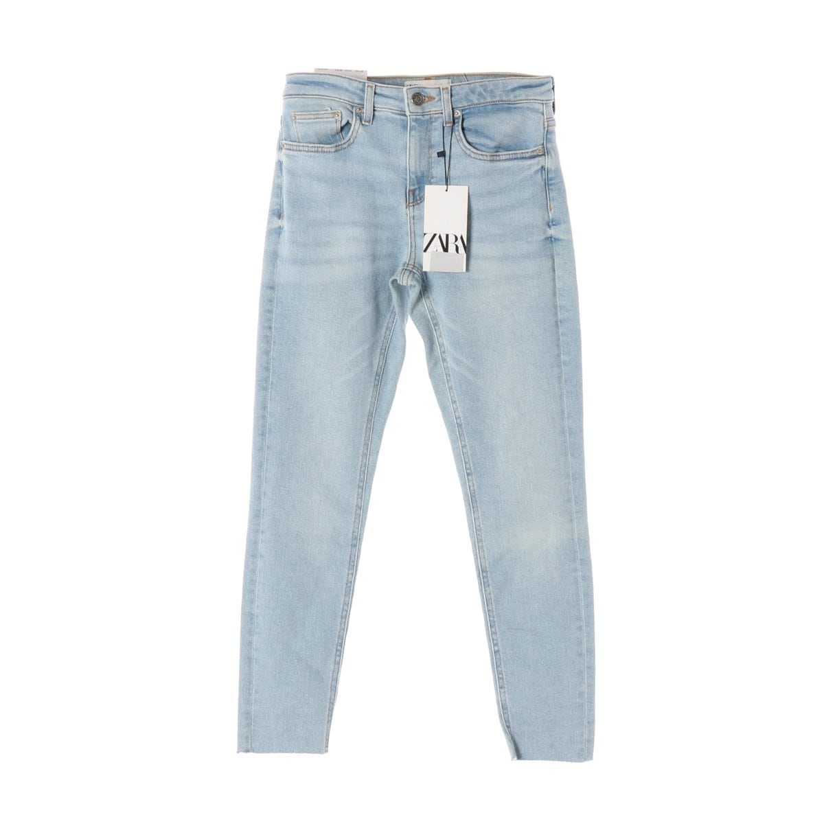 (새상품)ZARA 자라 연청 워싱 컷아웃 슬림 데님 청바지  상세 이미지 1