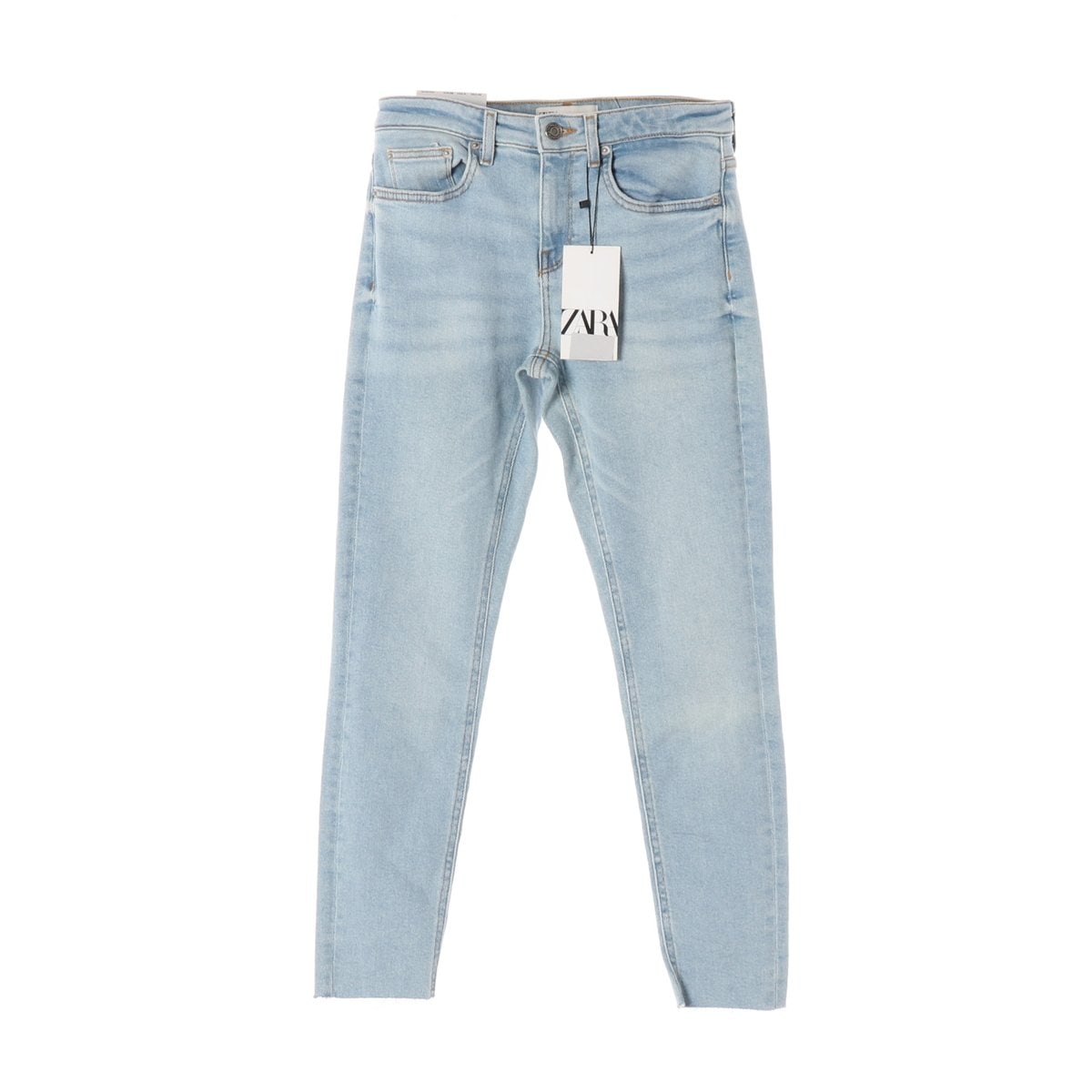 (새상품)ZARA 자라 연청 워싱 컷아웃 슬림 데님 청바지  이미지 1