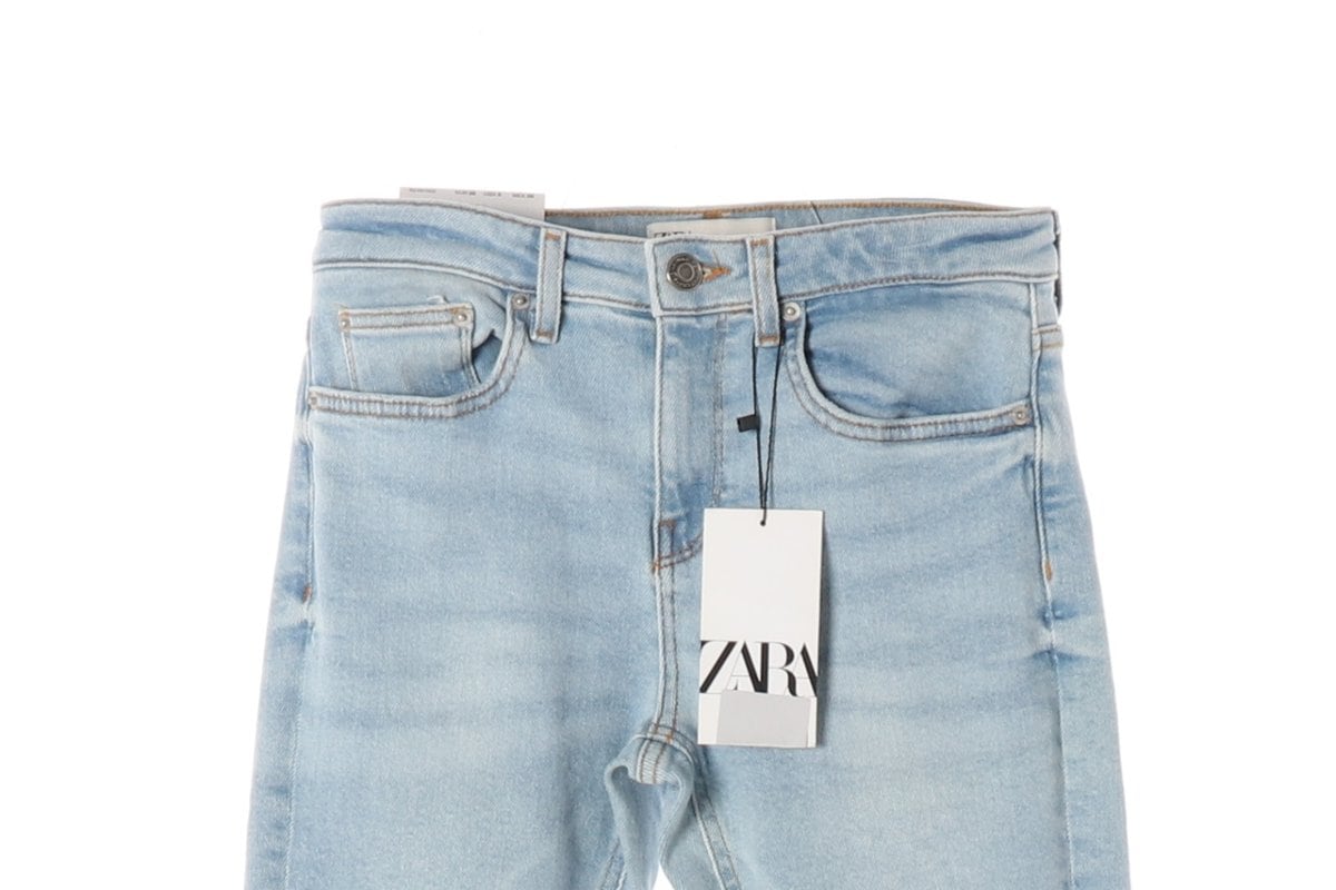 (새상품)ZARA 자라 연청 워싱 컷아웃 슬림 데님 청바지  상세 이미지 3