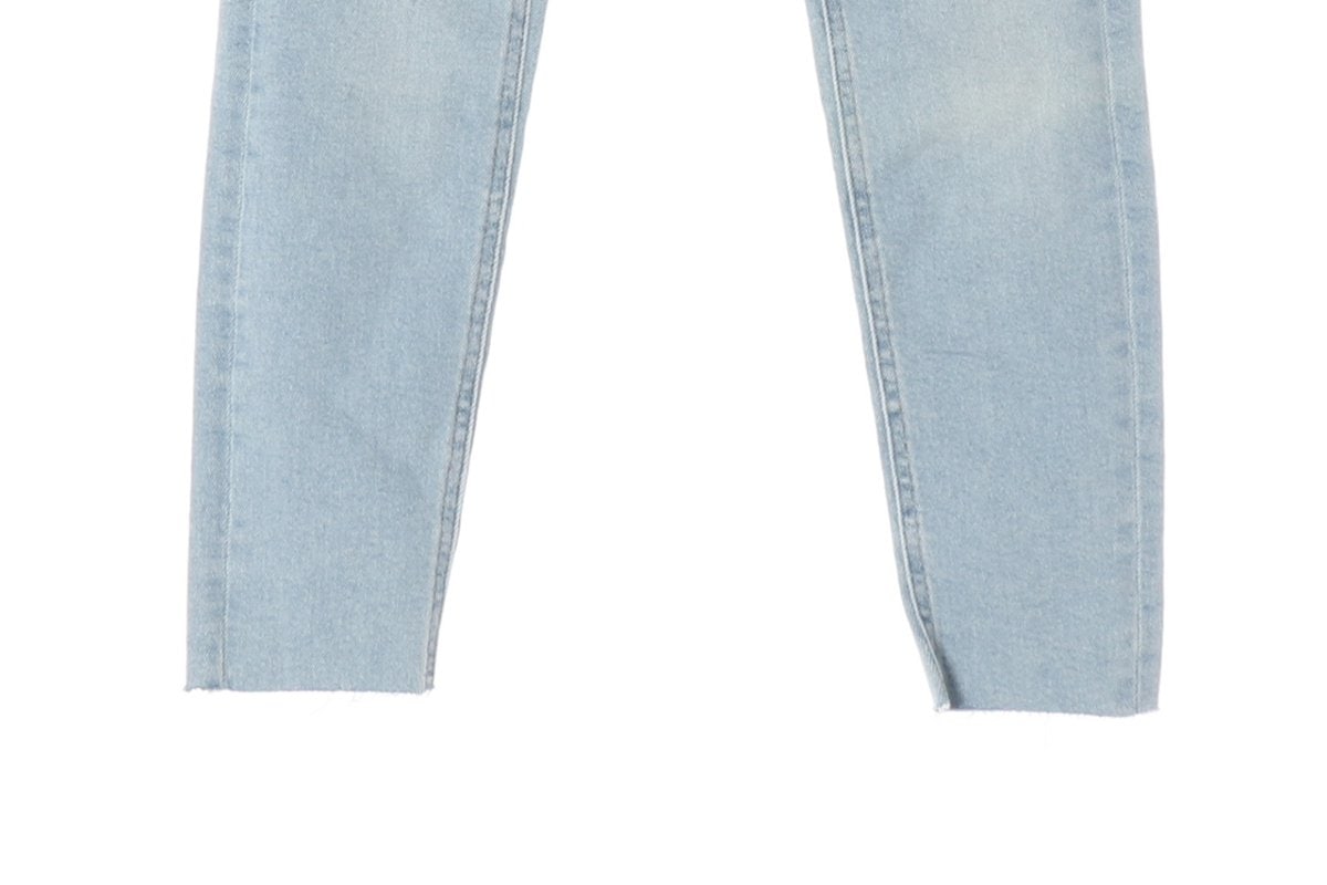 (새상품)ZARA 자라 연청 워싱 컷아웃 슬림 데님 청바지  이미지 5