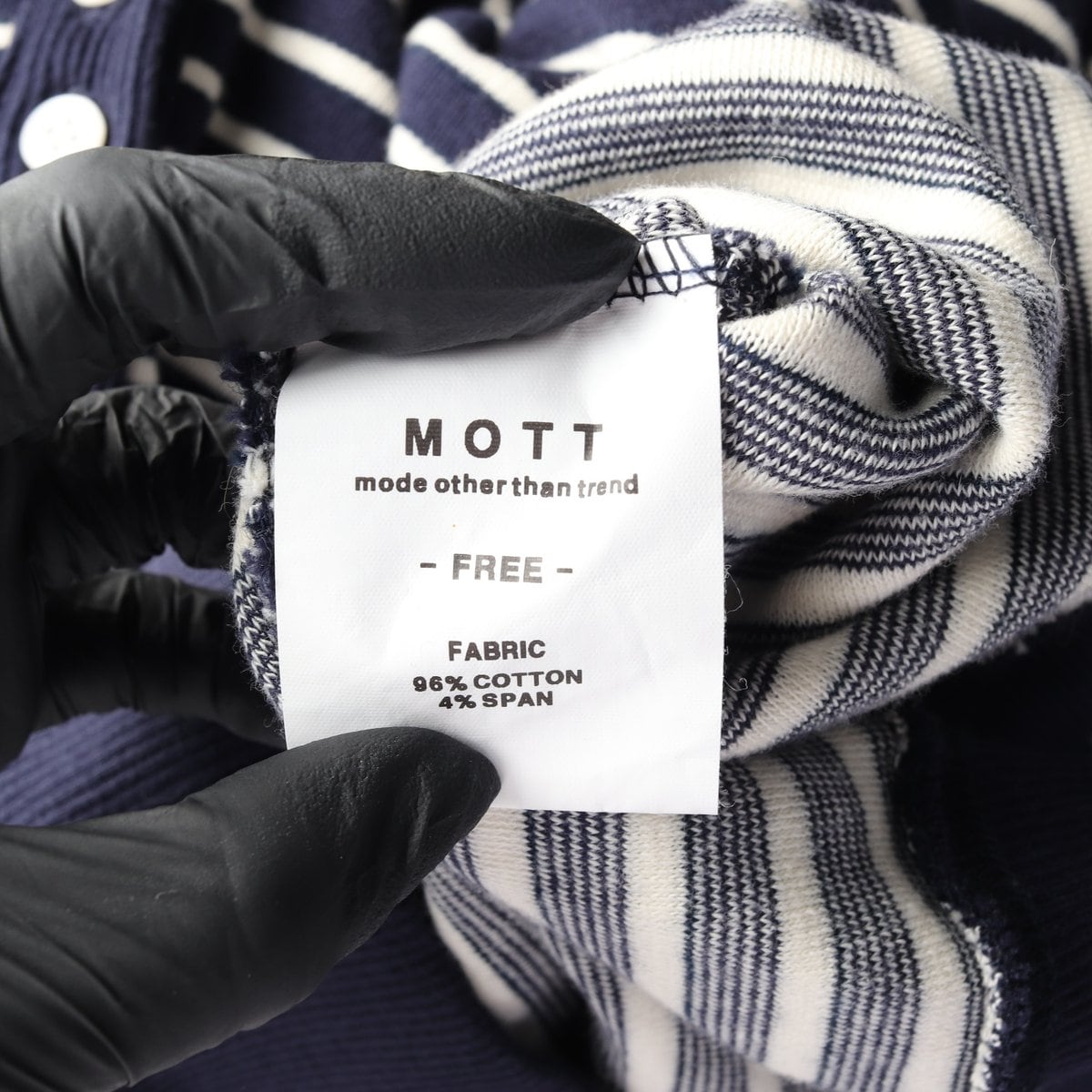 MOTT 모트 네이비 스트라이프 폴로 셔츠 카라 맨투맨 상세 이미지 6