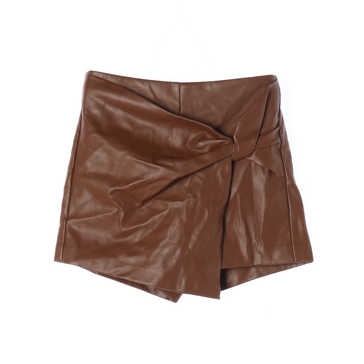 ZARA 자라 브라운 레더 가죽 치마 바지 반바지 쇼츠 스코트 이미지 1
