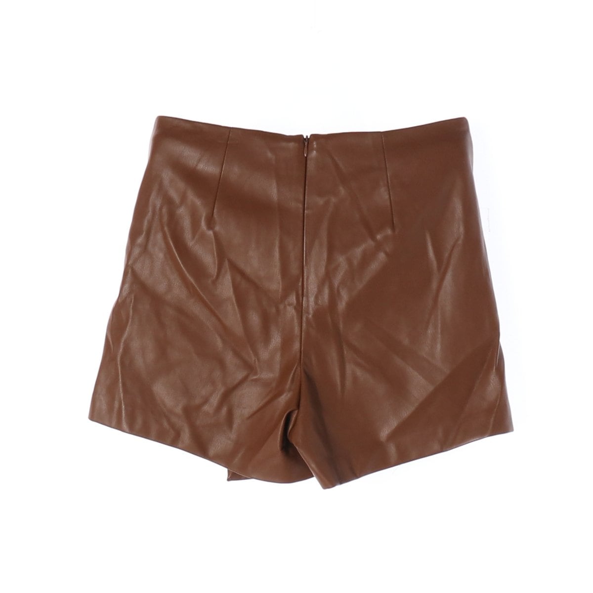 ZARA 자라 브라운 레더 가죽 치마 바지 반바지 쇼츠 스코트 상세 이미지 2