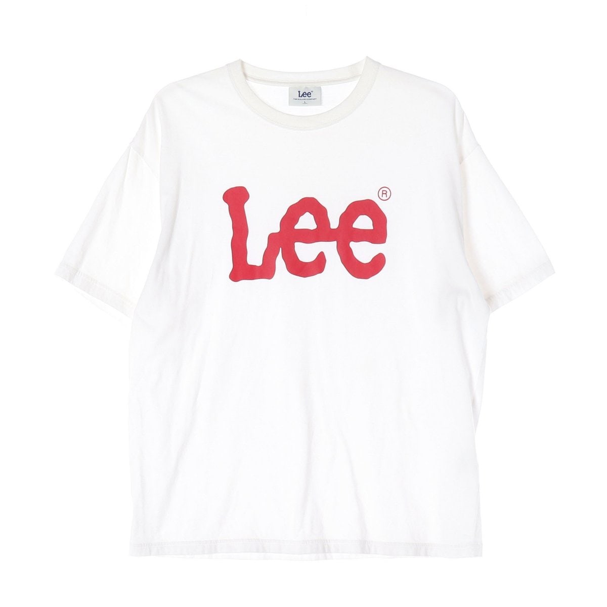 LEE 리 화이트 레드 로고 프린팅 반팔 크루넥 티셔츠 L 이미지 1