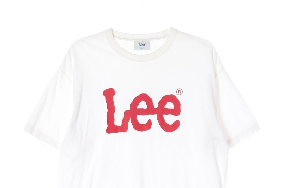 LEE 리 화이트 레드 로고 프린팅 반팔 크루넥 티셔츠 L 이미지 3