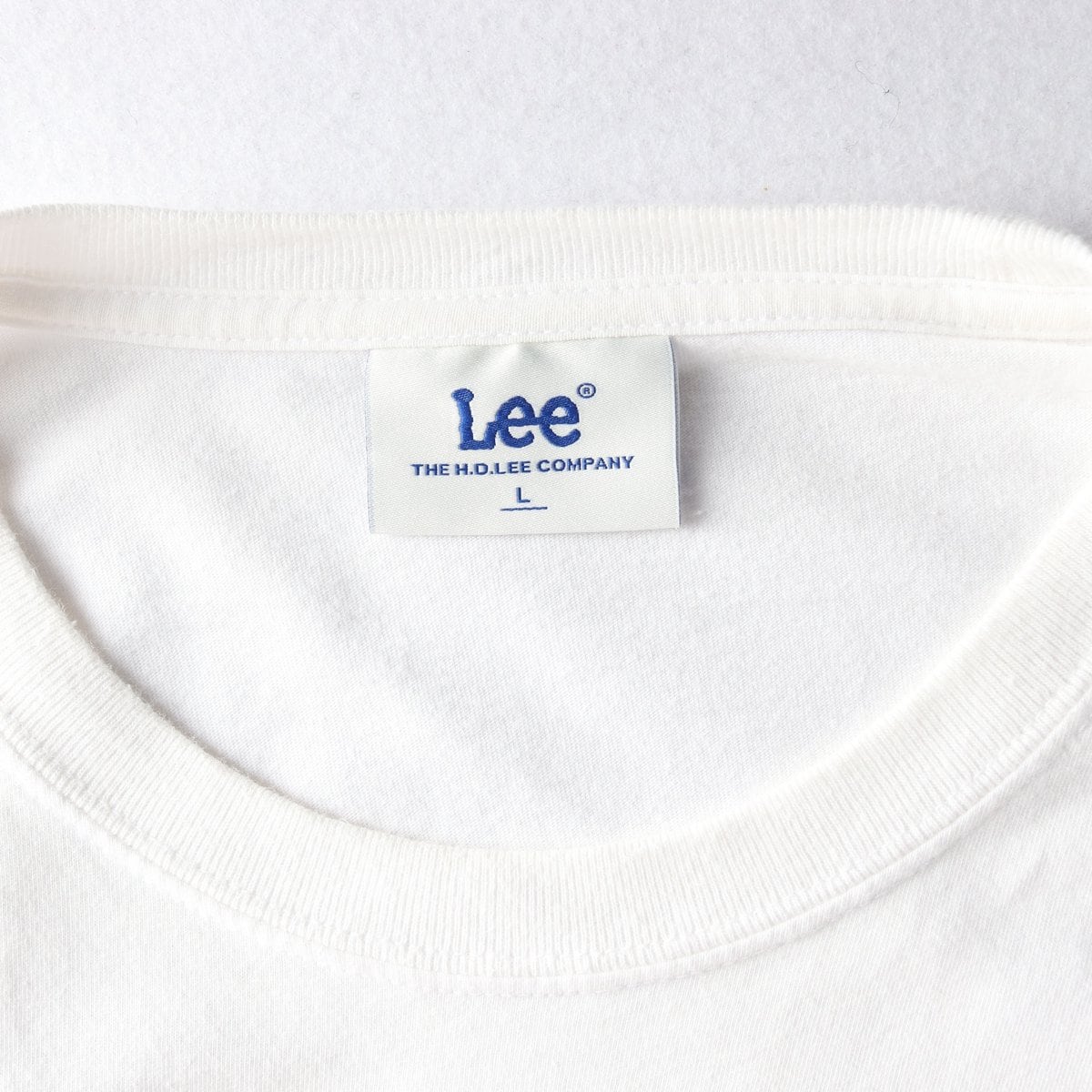 LEE 리 화이트 레드 로고 프린팅 반팔 크루넥 티셔츠 L 상세 이미지 5