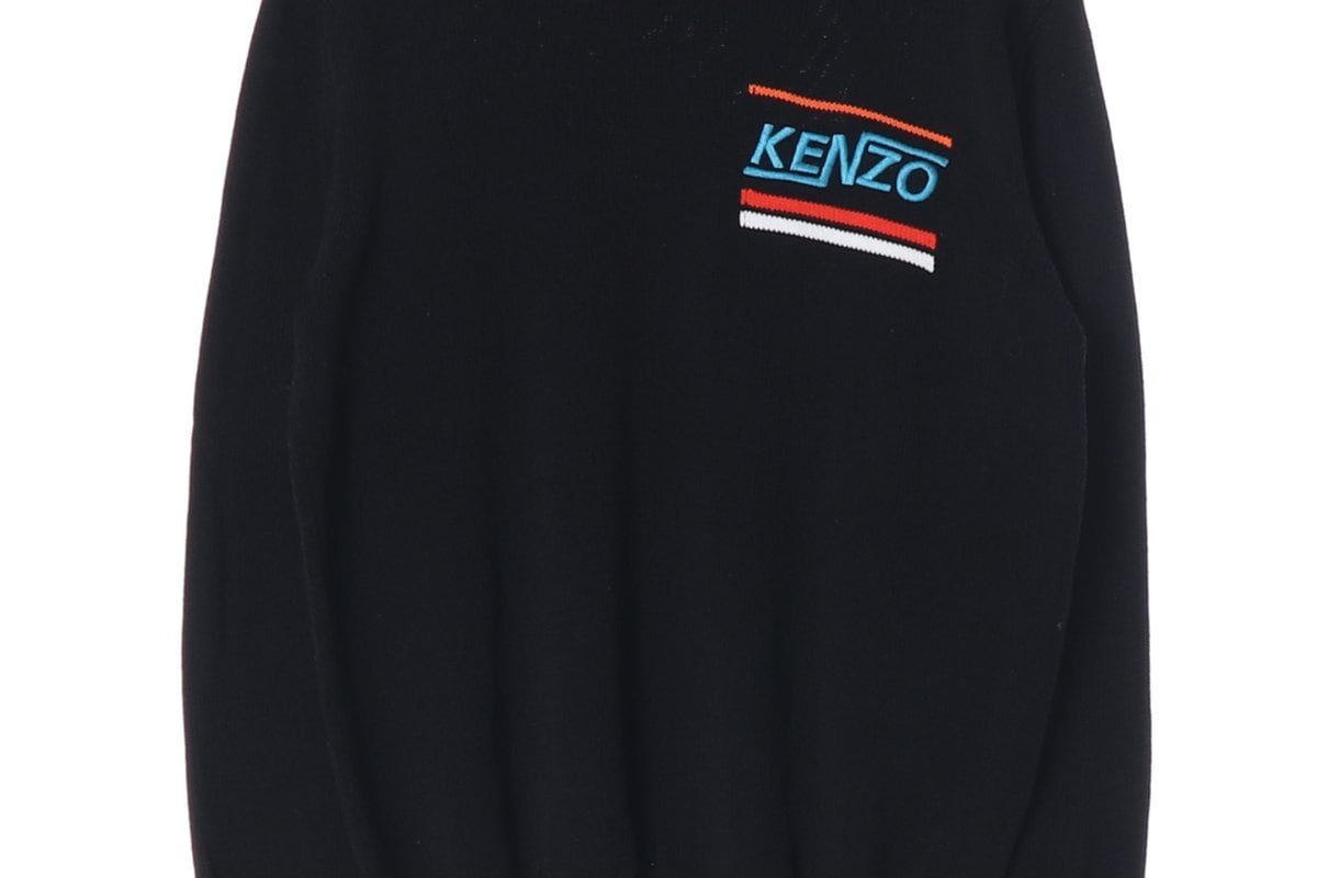 KENZO 겐조 블랙 로고 자수 루즈핏 니트스웨터 M 상세 이미지 4