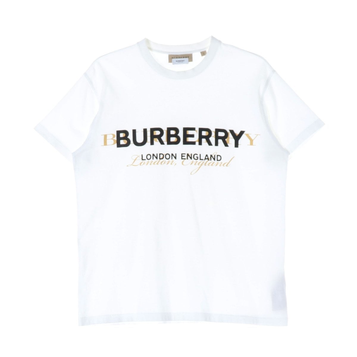 BURBERRY 버버리 화이트 더블 로고 프린팅 반팔 크루넥 티셔츠  XS 상세 이미지 1