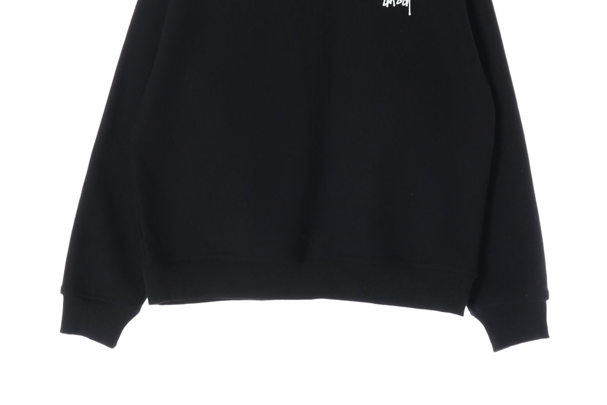 STUSSY 스투시 블랙 로고 오버핏 기모 맨투맨  스웨트셔츠 XL 이미지 4