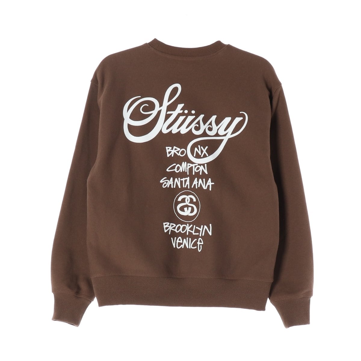 STUSSY 스투시 커피 브라운 월드투어 맨투맨 기모 스웨트셔츠 S 상세 이미지 2