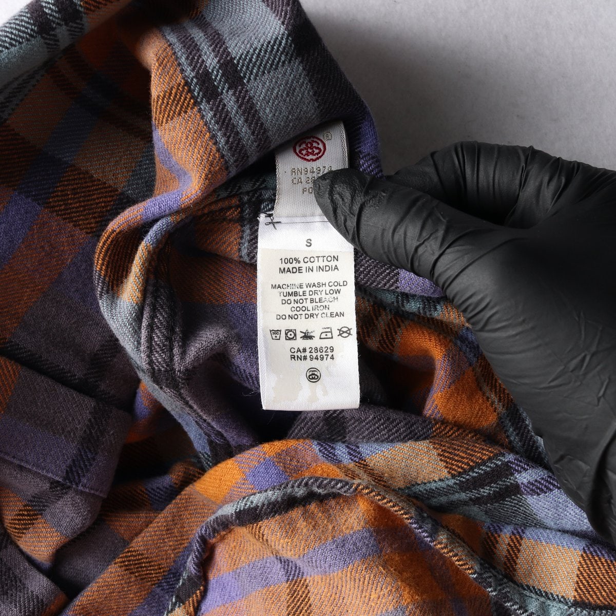 STUSSY 스투시 퍼플 블루 오렌지 체크 FW 긴팔 셔츠 가을 겨울 S
 이미지 6