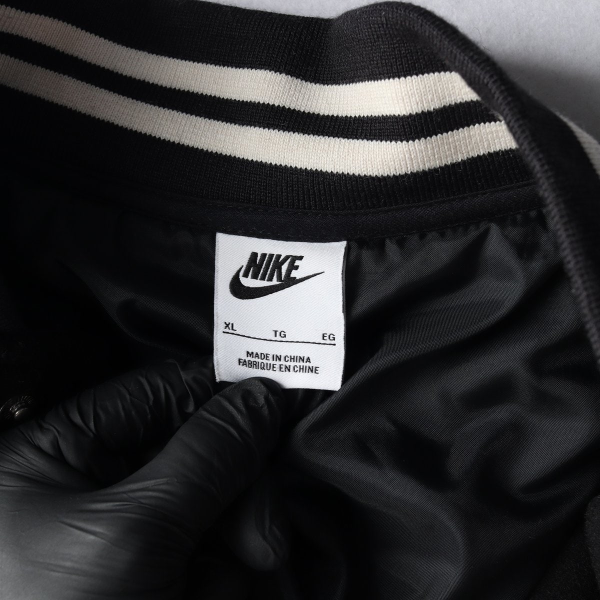 나이키 22FW 블랙 NSW 어센틱 바시티 자켓 울 재킷 블루종 점퍼 XL
 이미지 6