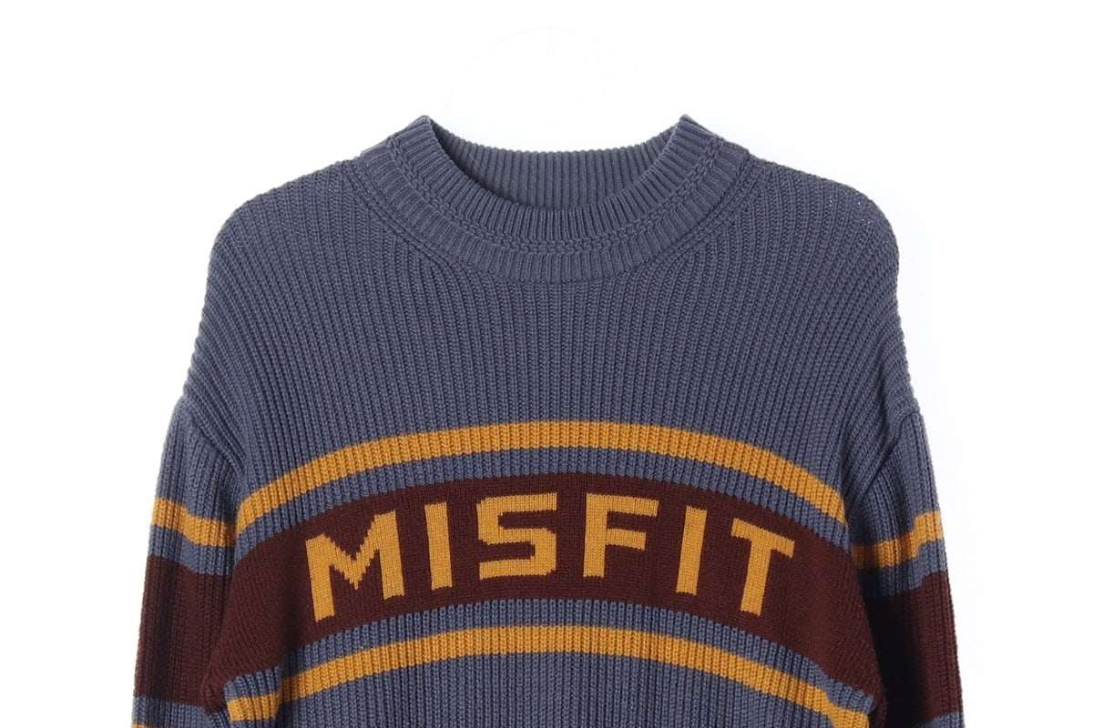 스컬프터 블루 미스핏 MISFIT 니트 오버핏 스웨터 이미지 3