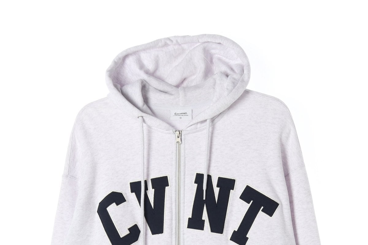 커버낫 23FW 헤더 그레이 오버핏 CVNT 후디 후드 집업  상세 이미지 3