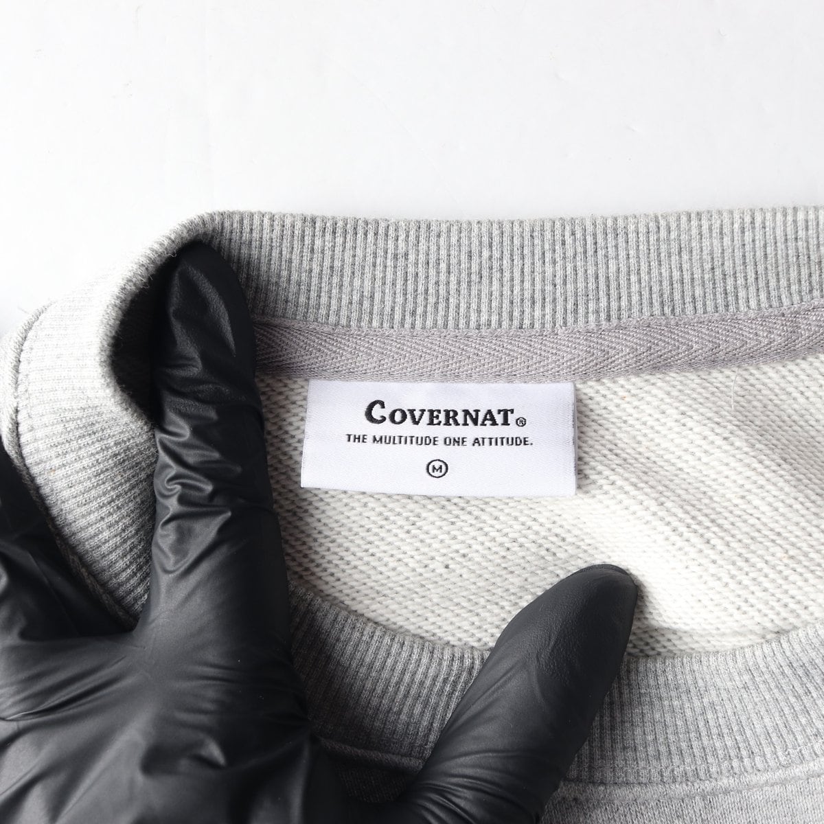커버낫 22SS 멜란지그레이 컬리지 엠블럼 오버핏 맨투맨 스웨트셔츠 M 상세 이미지 5