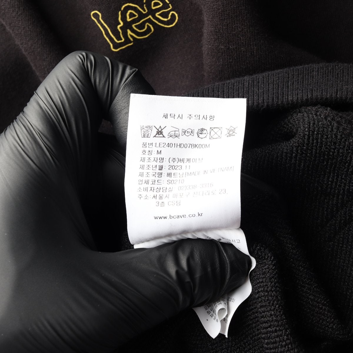 LEE 리 24SS 블랙 빈티지 워커 그래픽 후드티 후디 M 이미지 7