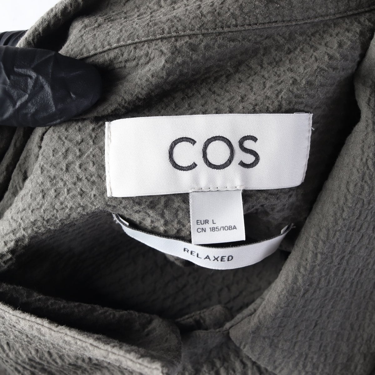 COS 코스 카키 레귤러 시어커서 코튼 반팔 셔츠 L 상세 이미지 5