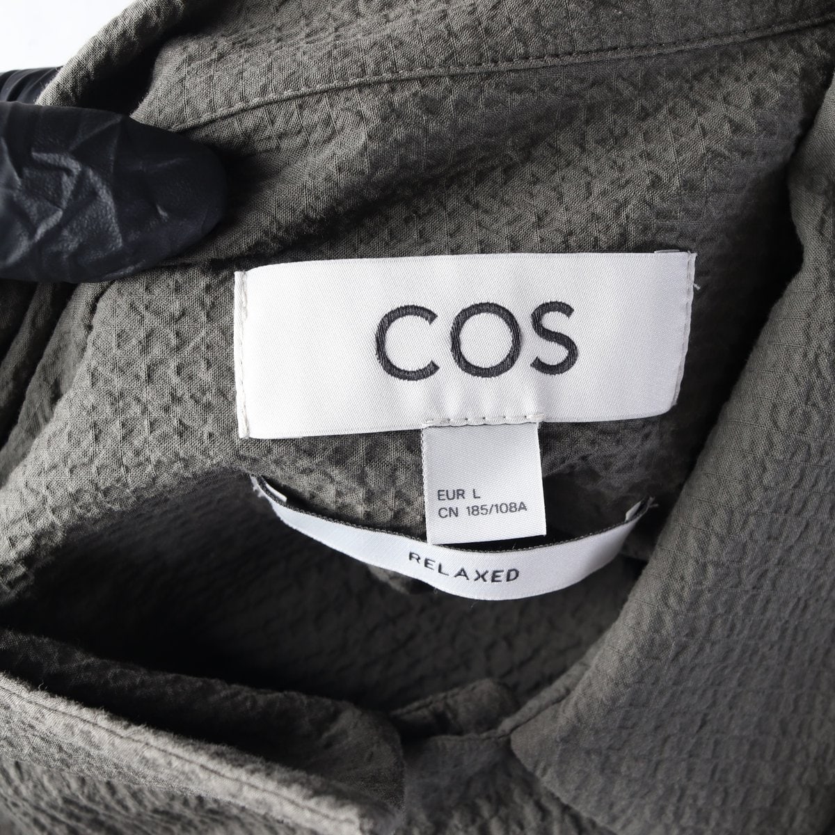 COS 코스 카키 레귤러 시어커서 코튼 반팔 셔츠 L 이미지 5