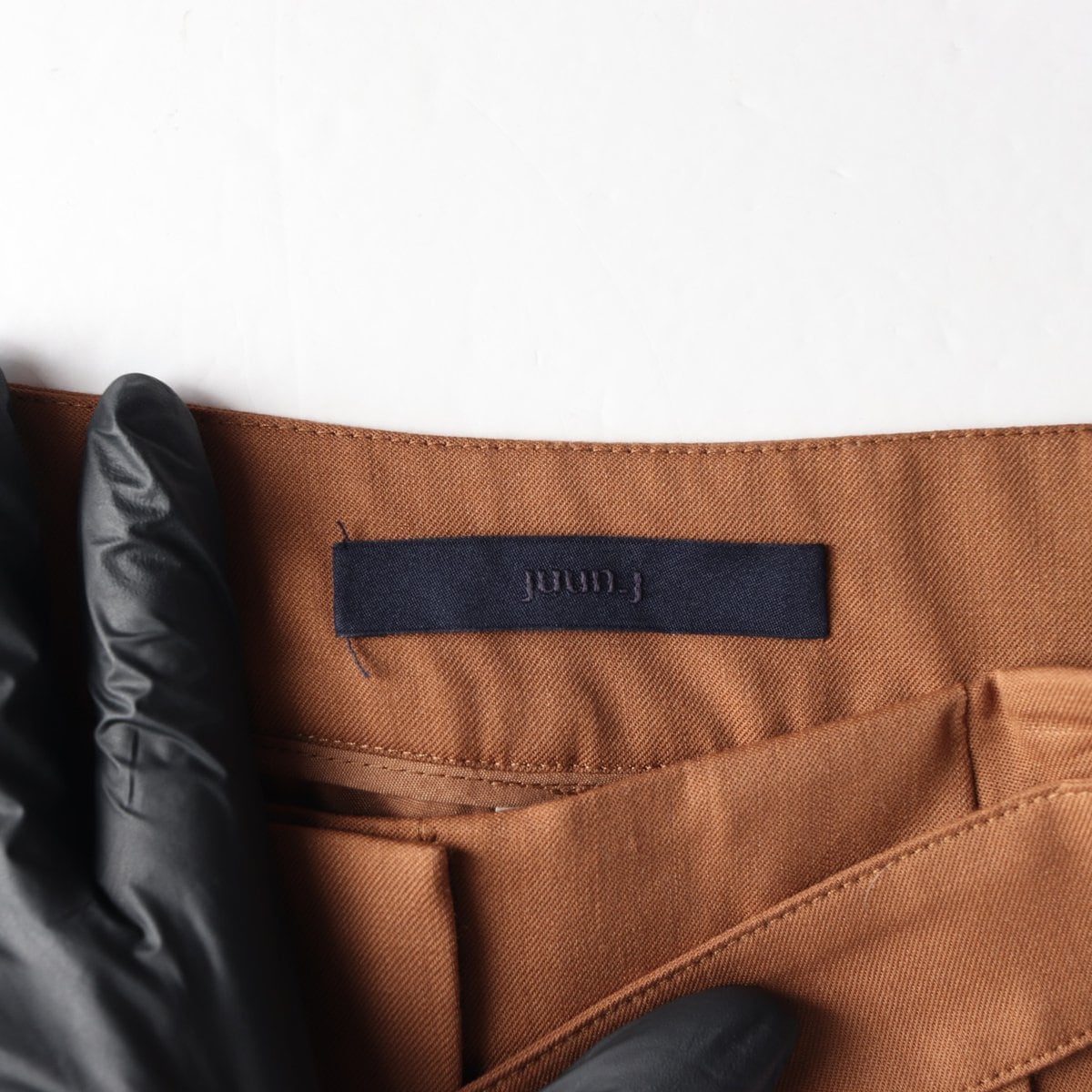 준지 21FW 브라운 핀턱 벨트 와이드 울 슬랙스 팬츠  상세 이미지 6
