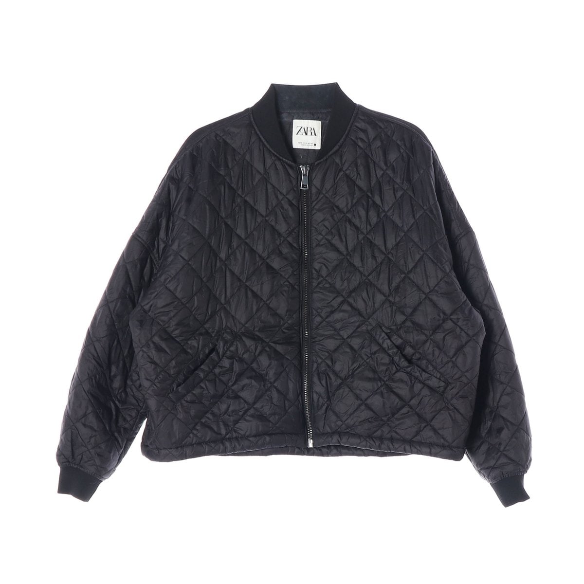 ZARA 자라 블랙 오버핏 퀼팅 패딩 블루종 집업 점퍼 M 이미지 1