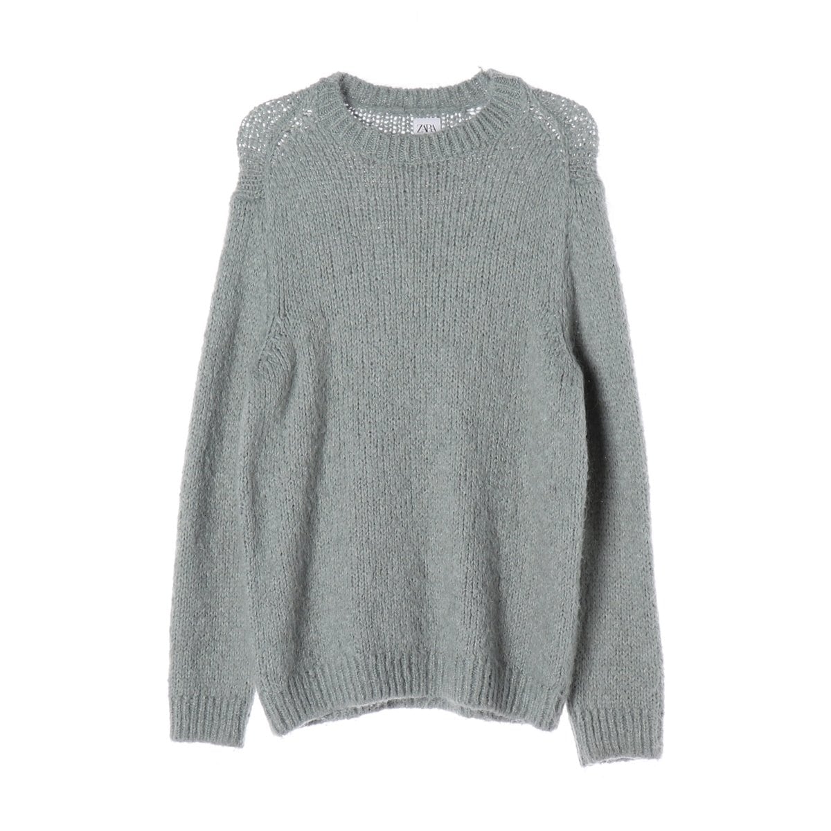 ZARA 자라 민트 루즈핏 라운드 울블렌드 니트 스웨터 L 상세 이미지 1