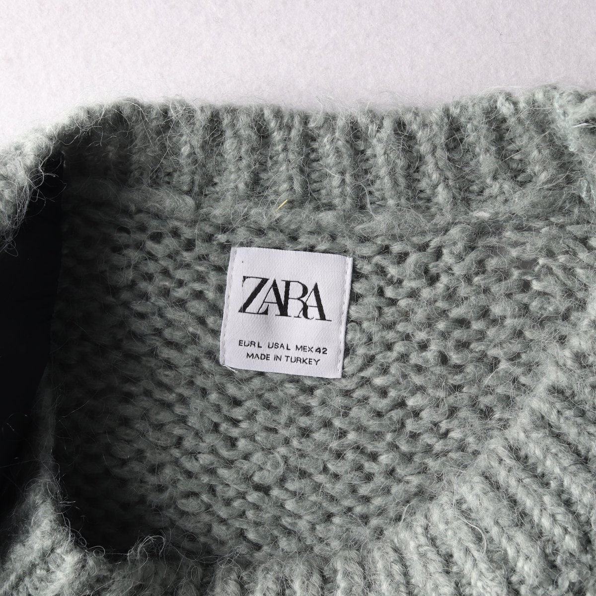 ZARA 자라 민트 루즈핏 라운드 울블렌드 니트 스웨터 L 이미지 5
