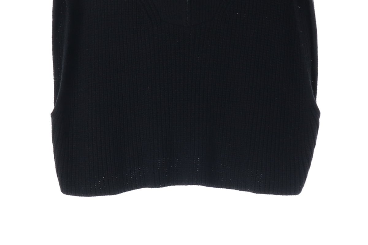 ZARA 자라 블랙 오버핏 하프집업 민소매 니트 스웨터 조끼 M 상세 이미지 4