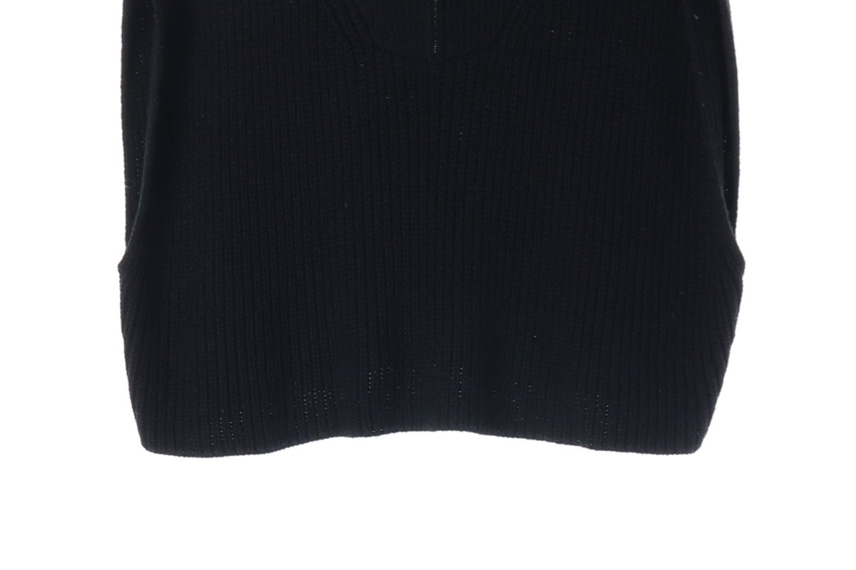 ZARA 자라 블랙 오버핏 하프집업 민소매 니트 스웨터 조끼 M 이미지 4