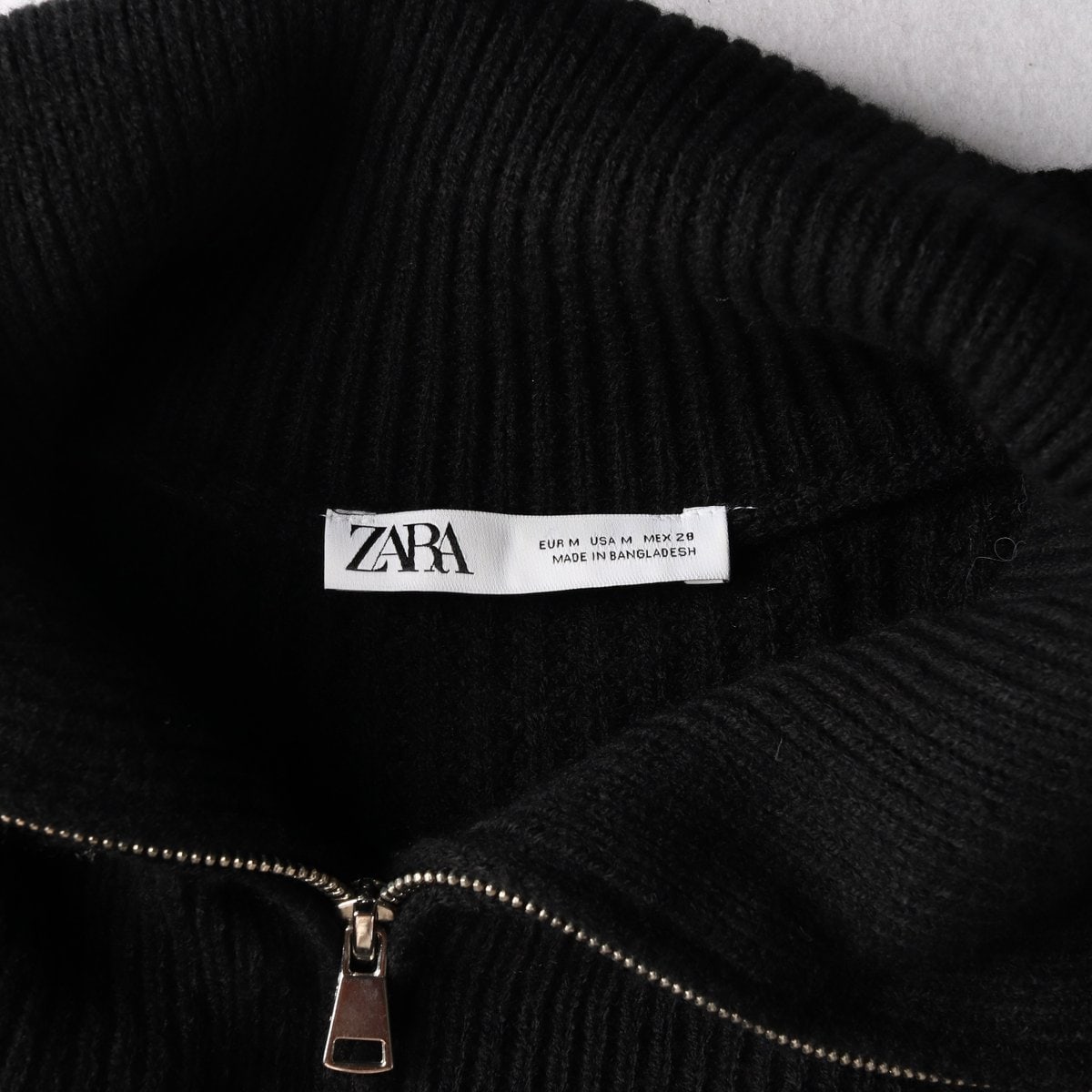 ZARA 자라 블랙 오버핏 하프집업 민소매 니트 스웨터 조끼 M 이미지 5