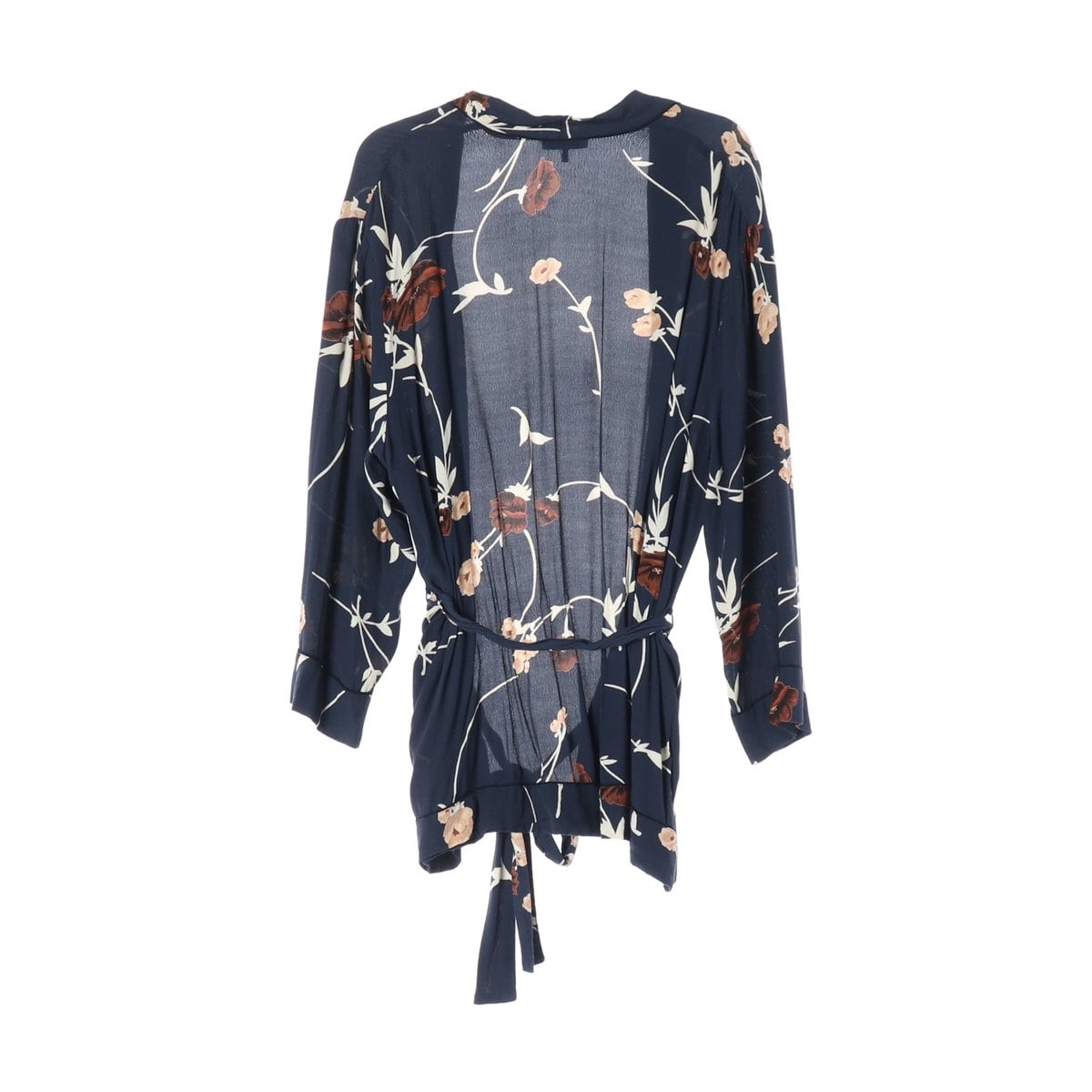 GANNI 가니 네이비 Dalton Crepe Kimono 로브 긴팔 블라우스  상세 이미지 2