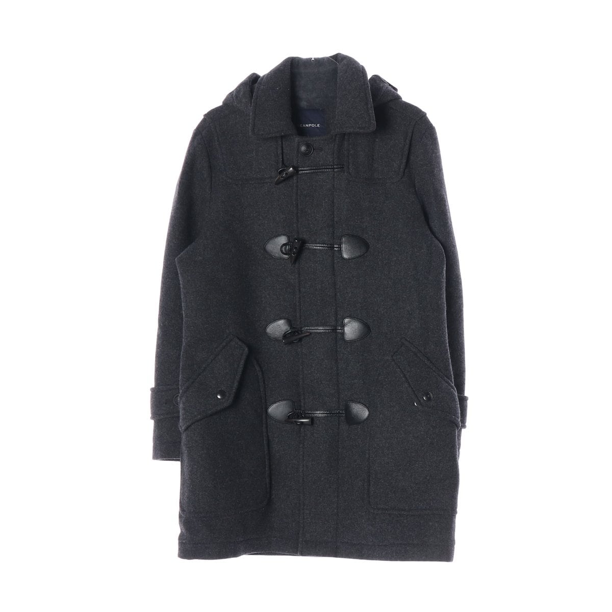 빈폴 울100% 차콜 더플코트 후디 떡복이 코트 M 상세 이미지 1