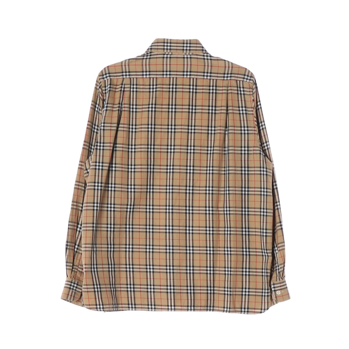 BURBERRY 버버리 퓨어코튼 베이지 시그니처 체크 로고 긴팔 셔츠 M 상세 이미지 2