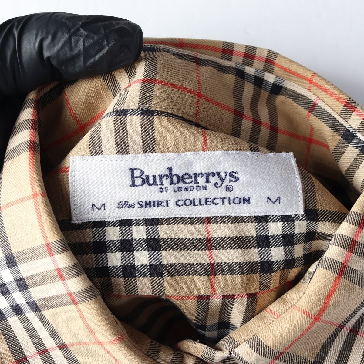 BURBERRY 버버리 퓨어코튼 베이지 시그니처 체크 로고 긴팔 셔츠 M 이미지 5