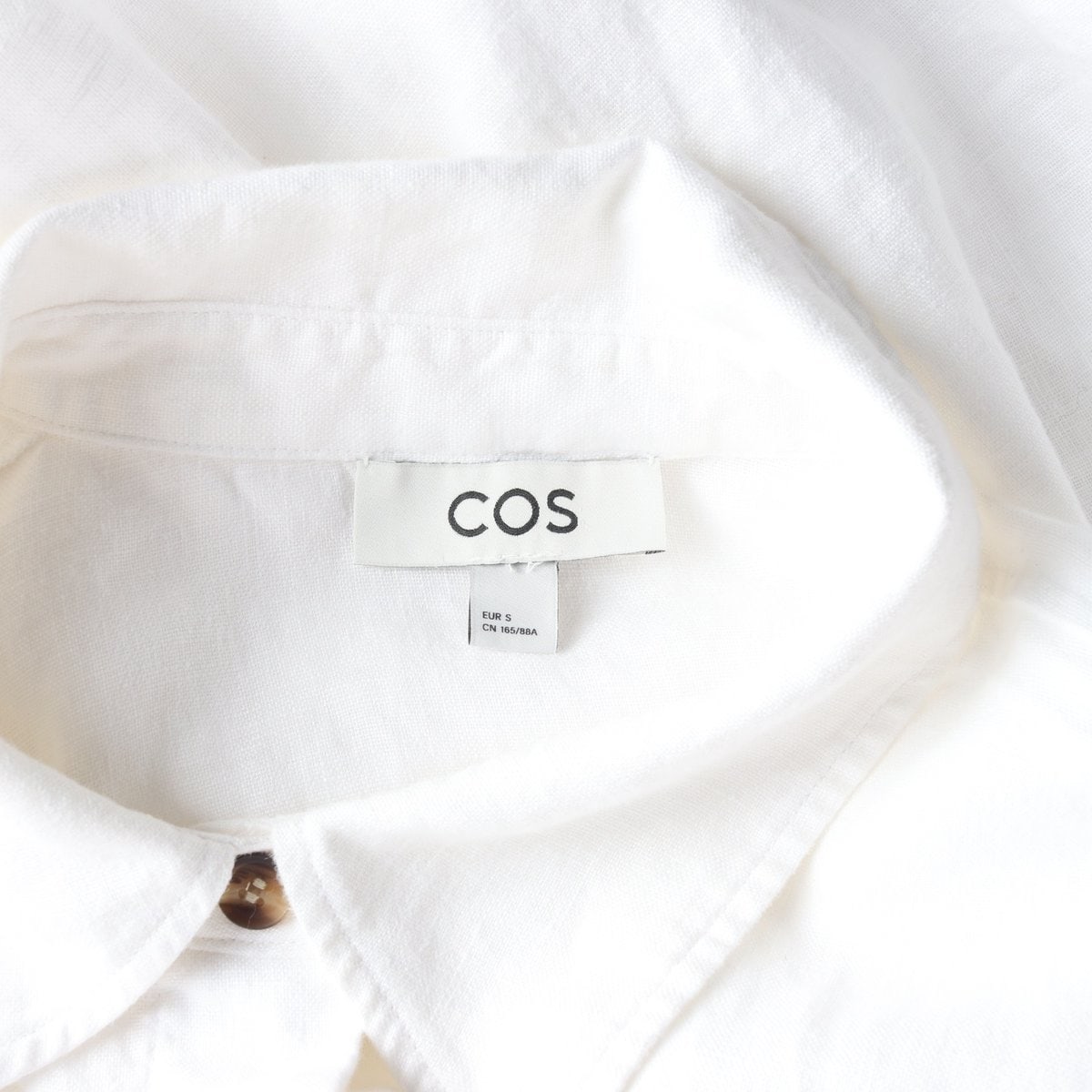 COS 코스 린넨100% 화이트 오버핏 반팔 튜닉 원피스 S 이미지 6