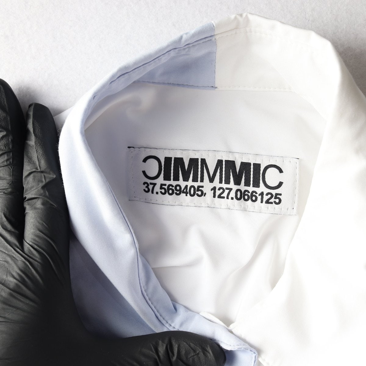 (새상품)MMIC 엠엠아이씨 화이트 블루 더블 카라 레이어드 긴팔 셔츠  이미지 5