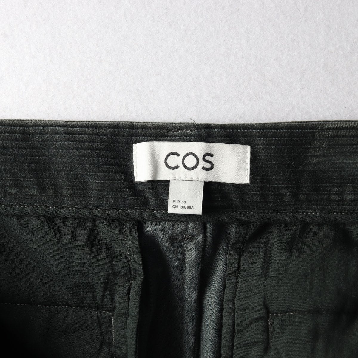 COS 코스 딥그린 코듀로이 팬츠 치노팬츠  겨울 골덴 바지 50 상세 이미지 6