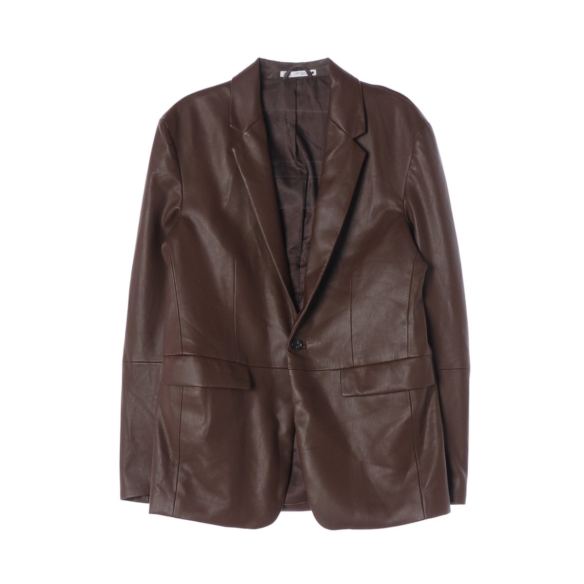 ZARA 자라 브라운 레더 블레이저 재킷 가죽 자켓 M 상세 이미지 1