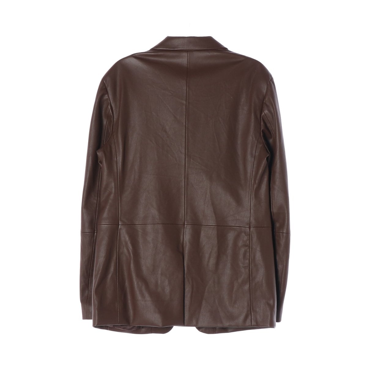 ZARA 자라 브라운 레더 블레이저 재킷 가죽 자켓 M 상세 이미지 2