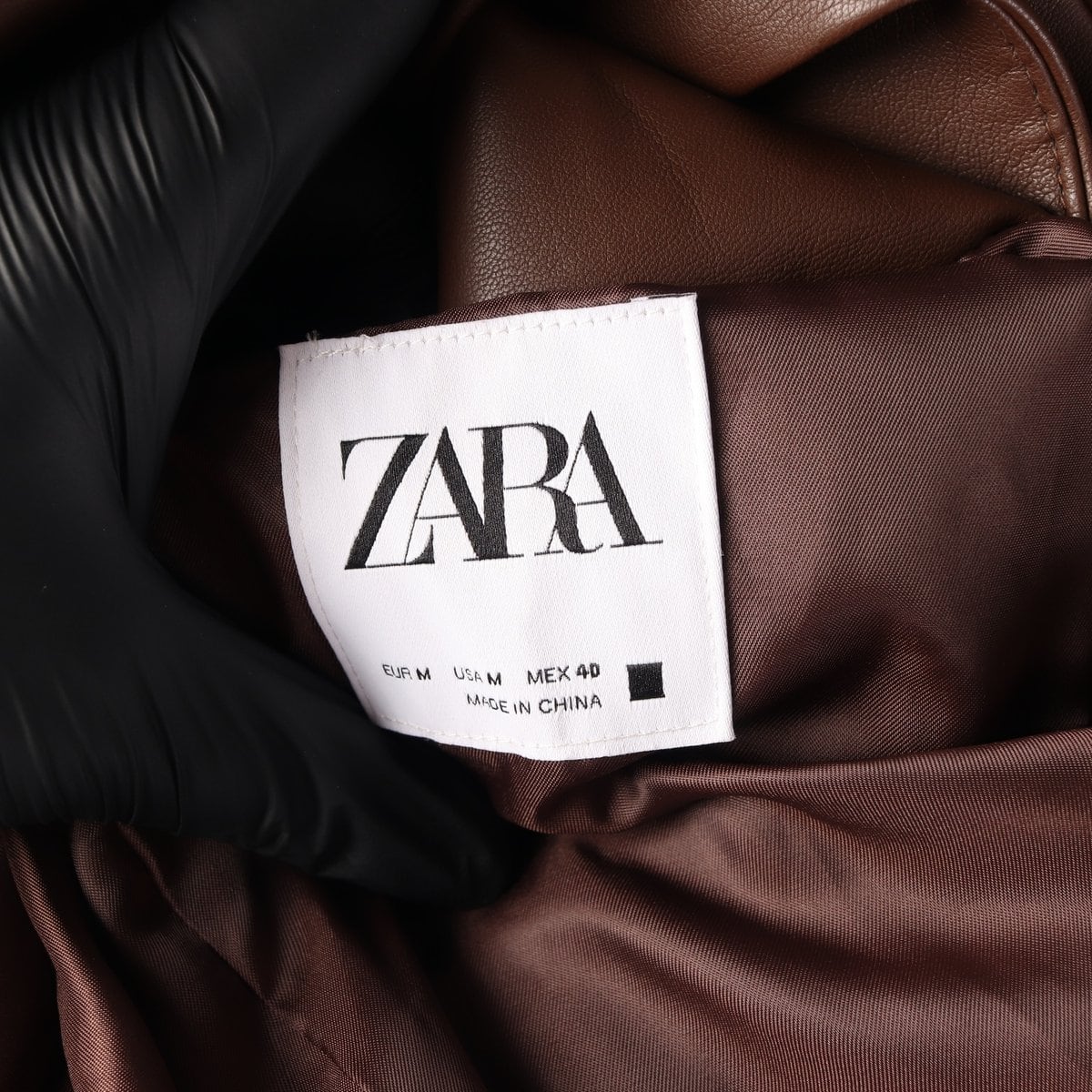 ZARA 자라 브라운 레더 블레이저 재킷 가죽 자켓 M 상세 이미지 5