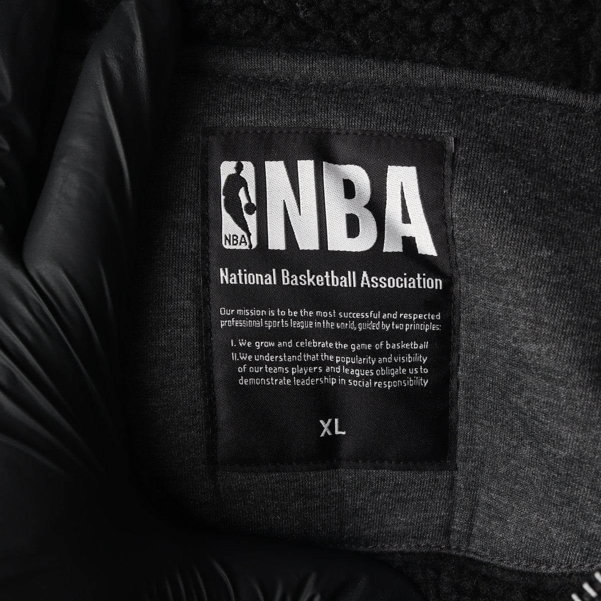 (새상품)NBA 엔비에이 차콜 플리스 뽀글이 안감 후드 집업 점퍼  상세 이미지 6